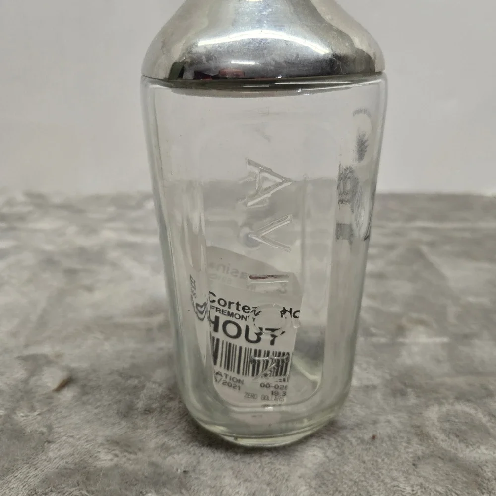 Avion Silver Tequila Glass Bottle Cocktail Shaker Stainless Steel Lid Barware